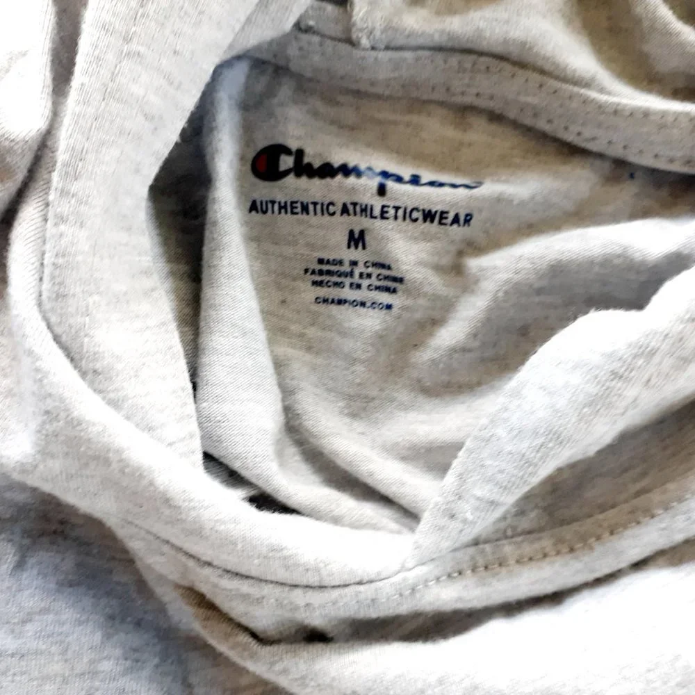 Champion Boys T-Shirt Gray Hoodie Long Sleeve Medium